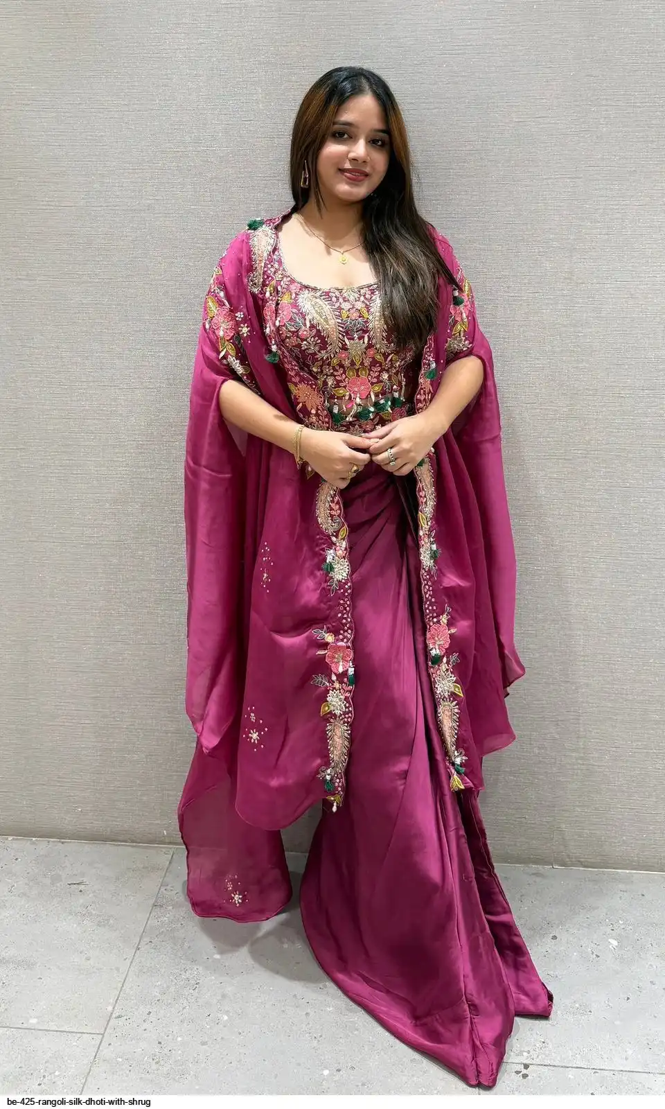 BE 425 RANGOLI SILK DHOTI WITH SHRUG A