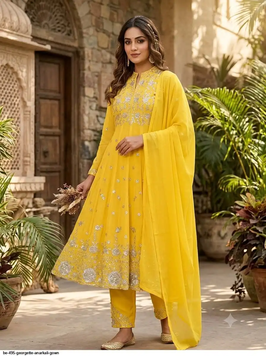 BE 495 GEORGETTE ANARKALI GOWN 2