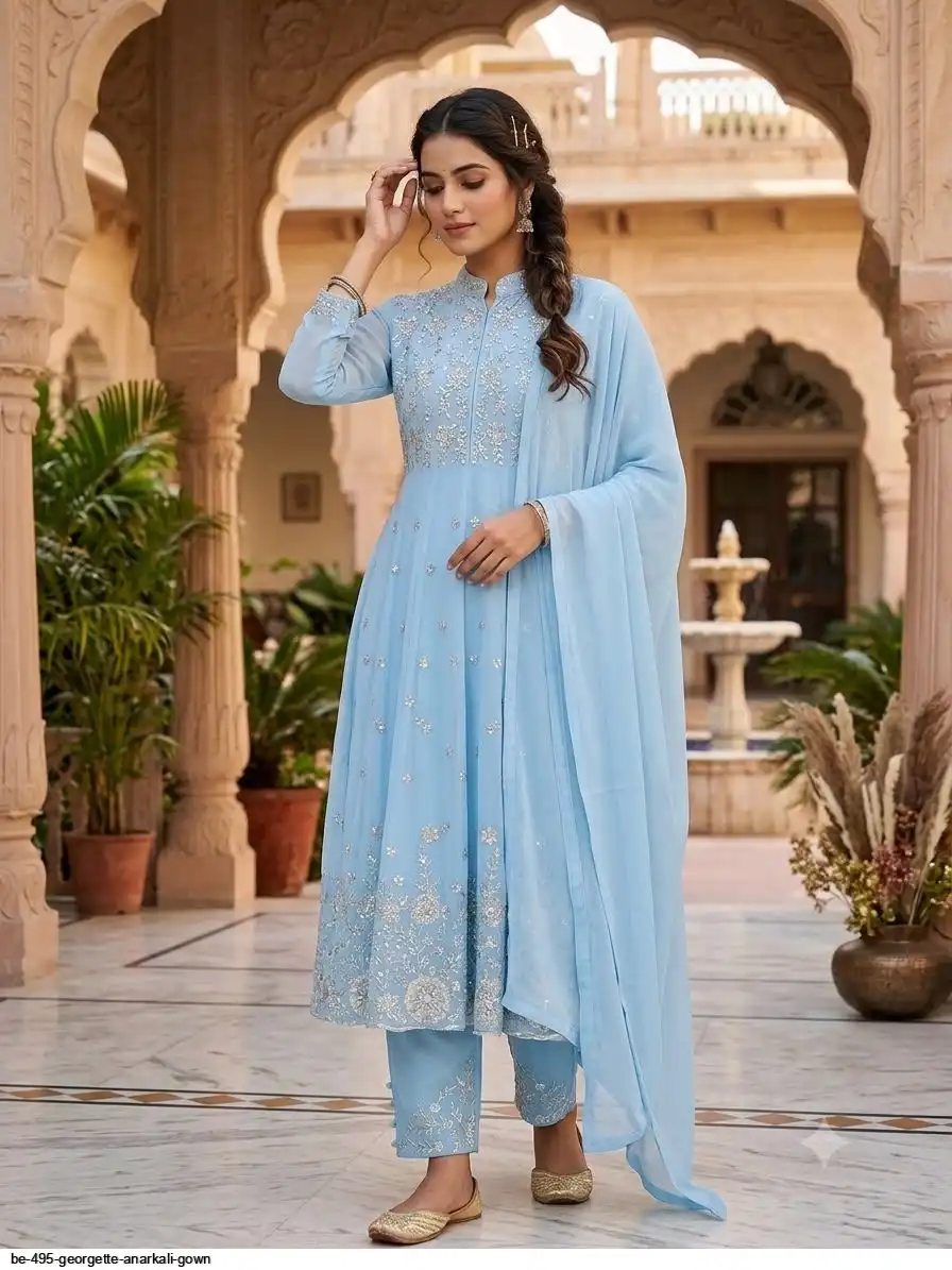 BE 495 GEORGETTE ANARKALI GOWN 1
