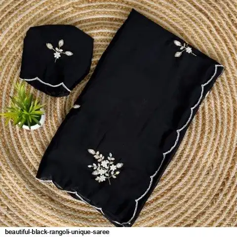 Beautiful black rangoli unique saree