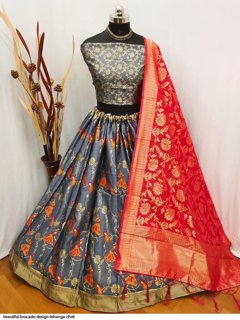 BEAUTIFUL BROCADE DESIGN LEHENGA CHOLI