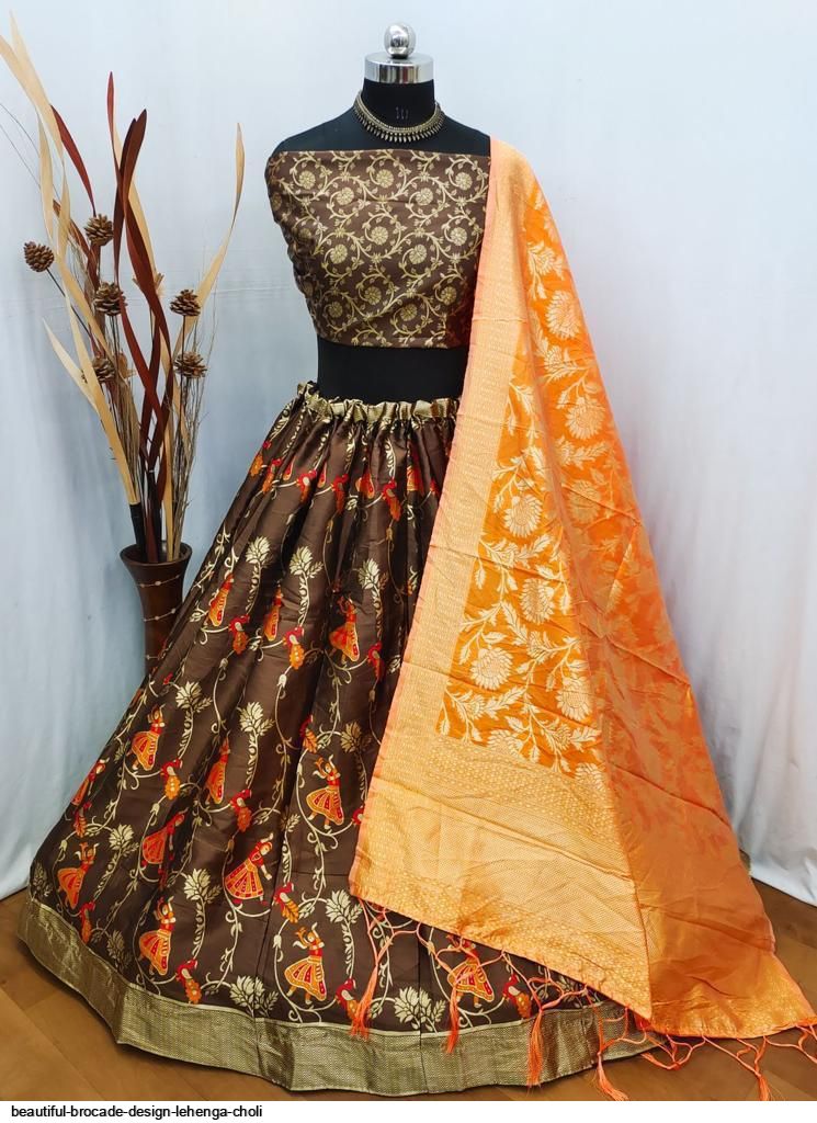 BEAUTIFUL BROCADE DESIGN LEHENGA CHOLI