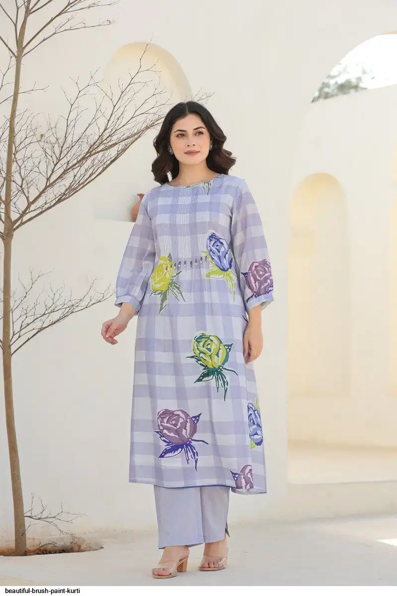 BEAUTIFUL BRUSH PAINT KURTI