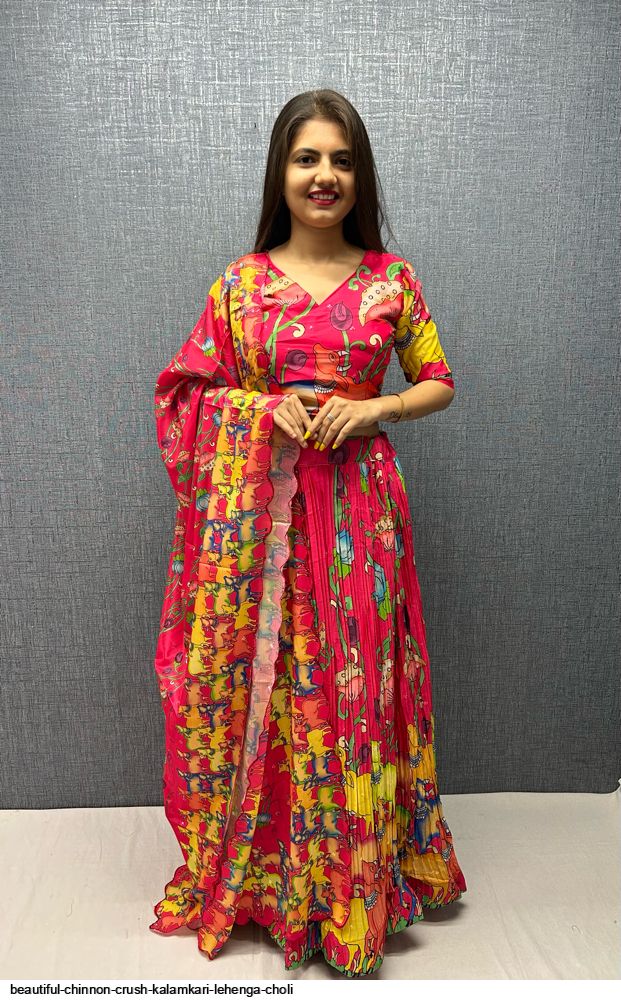Blue Crush Organza Lehenga Choli With Blouse & Dupatta For Indian & Pakistani Wedding Festival - Thread & Sequins Embroidery Work