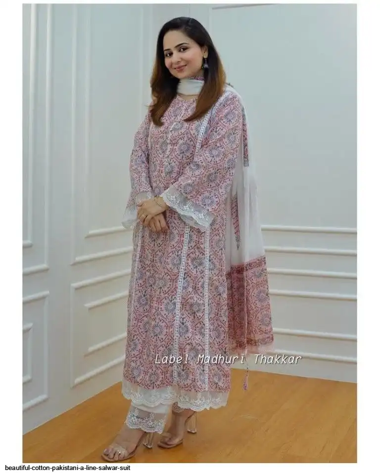 Beautiful Cotton Pakistani A-line SALWAR Suit