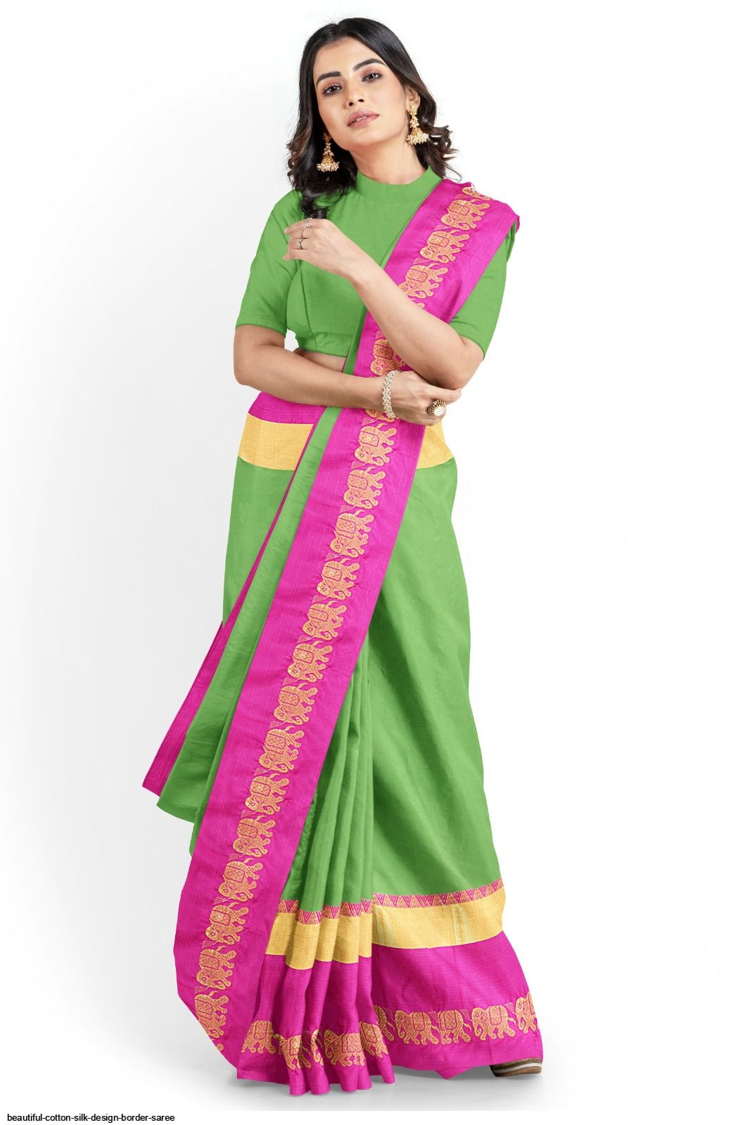 BEAUTIFUL COTTON SILK DESIGN BORDER SAREE