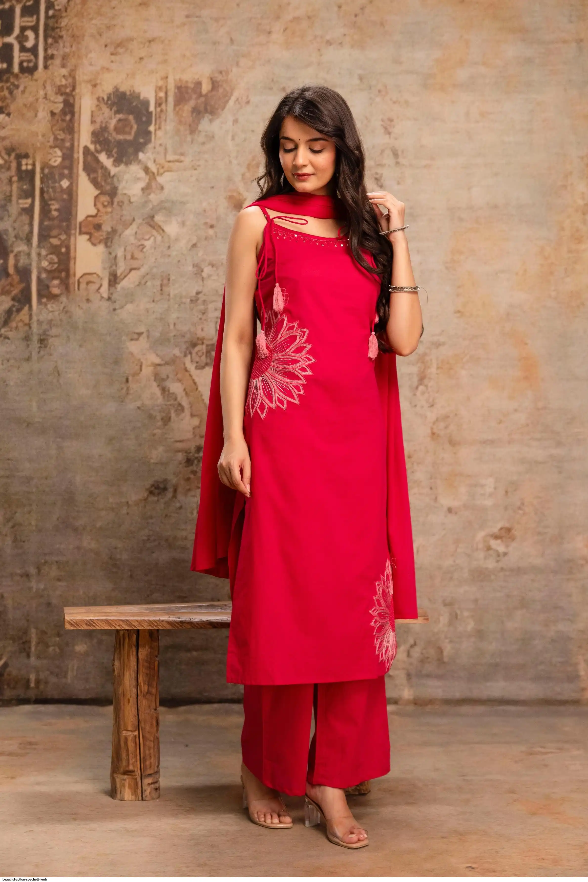 BEAUTIFUL COTTON SPEGHETTI KURTI B