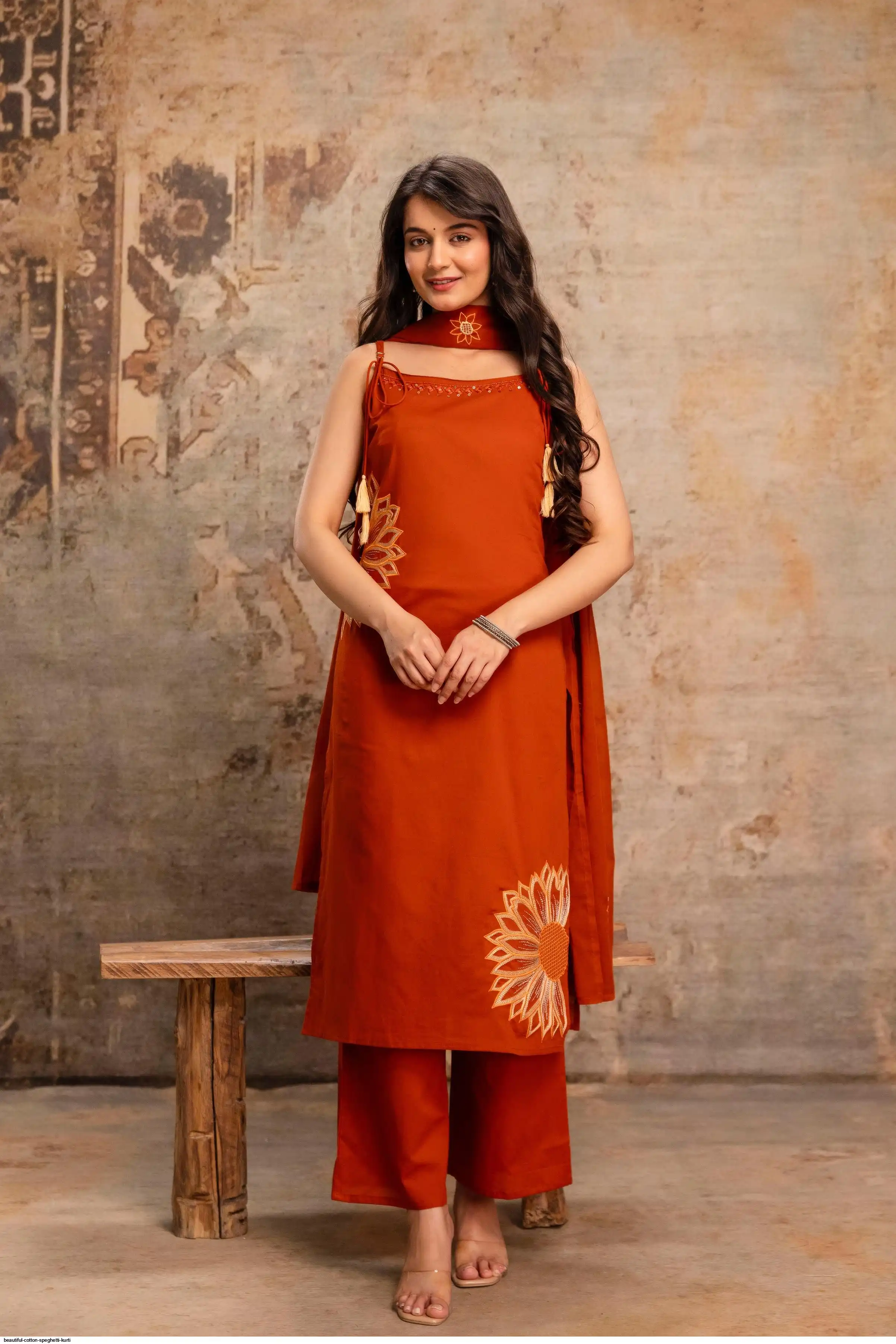 BEAUTIFUL COTTON SPEGHETTI KURTI C