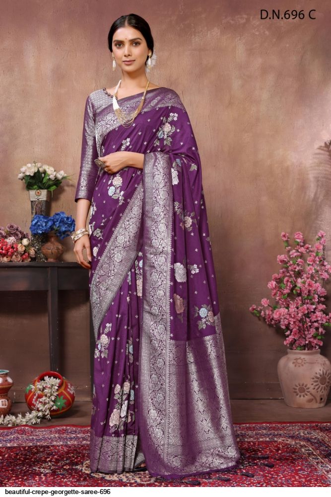 BEAUTIFUL CREPE GEORGETTE SAREE 696