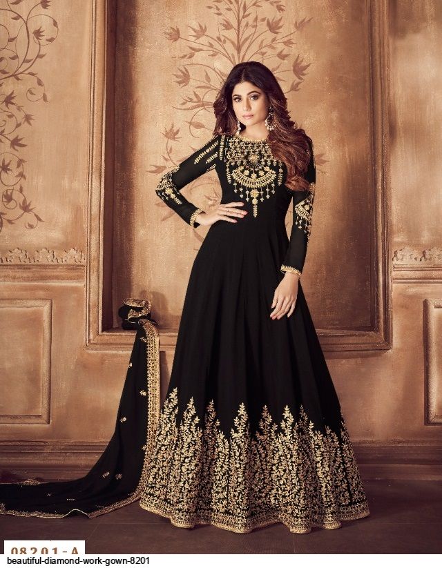 BEAUTIFUL diamond work GOWN 8201