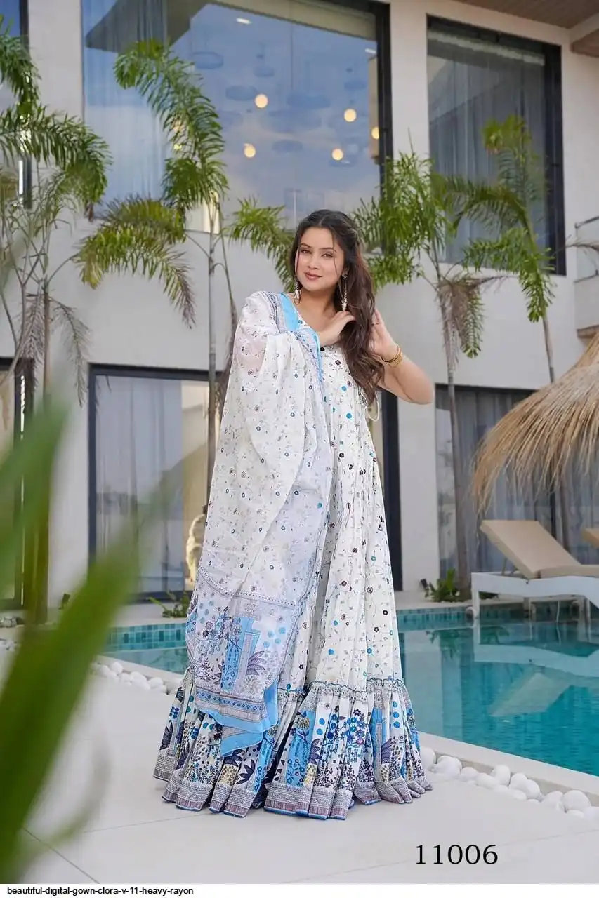 BEAUTIFUL DIGITAL GOWN CLORA V 11 HEAVY RAYON 5