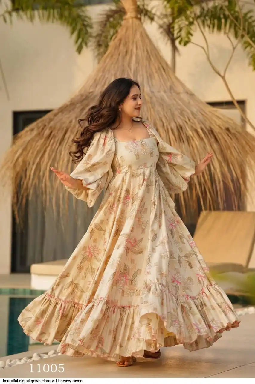 BEAUTIFUL DIGITAL GOWN CLORA V 11 HEAVY RAYON 7