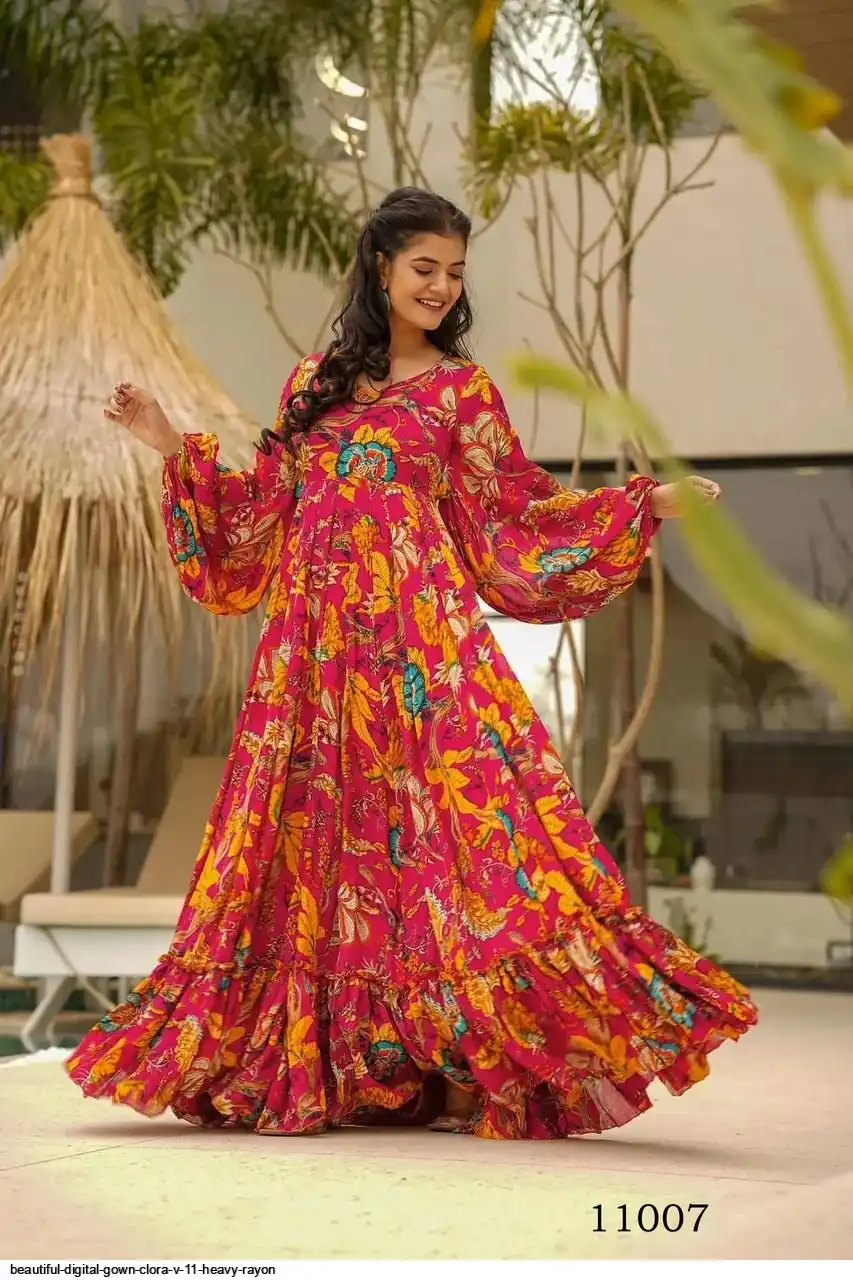 BEAUTIFUL DIGITAL GOWN CLORA V 11 HEAVY RAYON 6