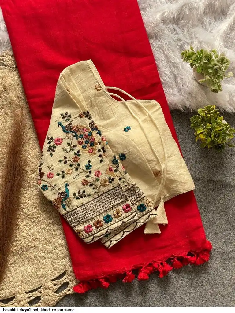 BEAUTIFUL DIVYA2 SOFT KHADI COTTON SAREE 10