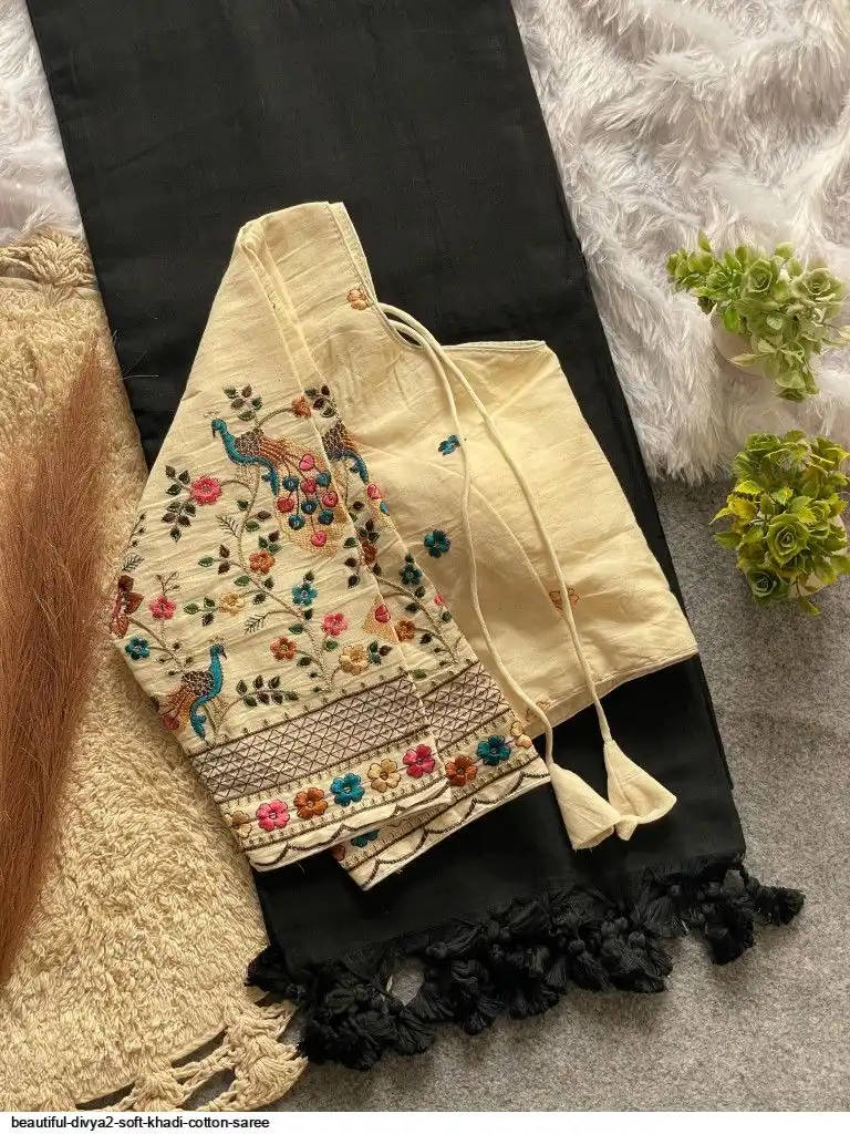 BEAUTIFUL DIVYA2 SOFT KHADI COTTON SAREE 2