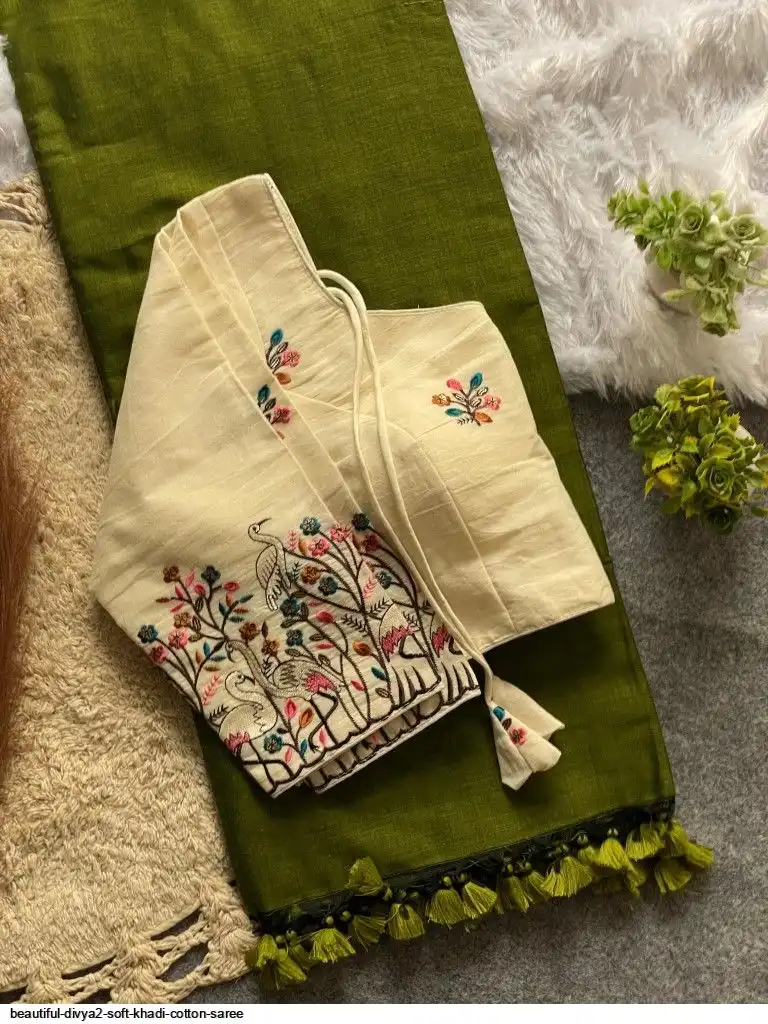 BEAUTIFUL DIVYA2 SOFT KHADI COTTON SAREE 19
