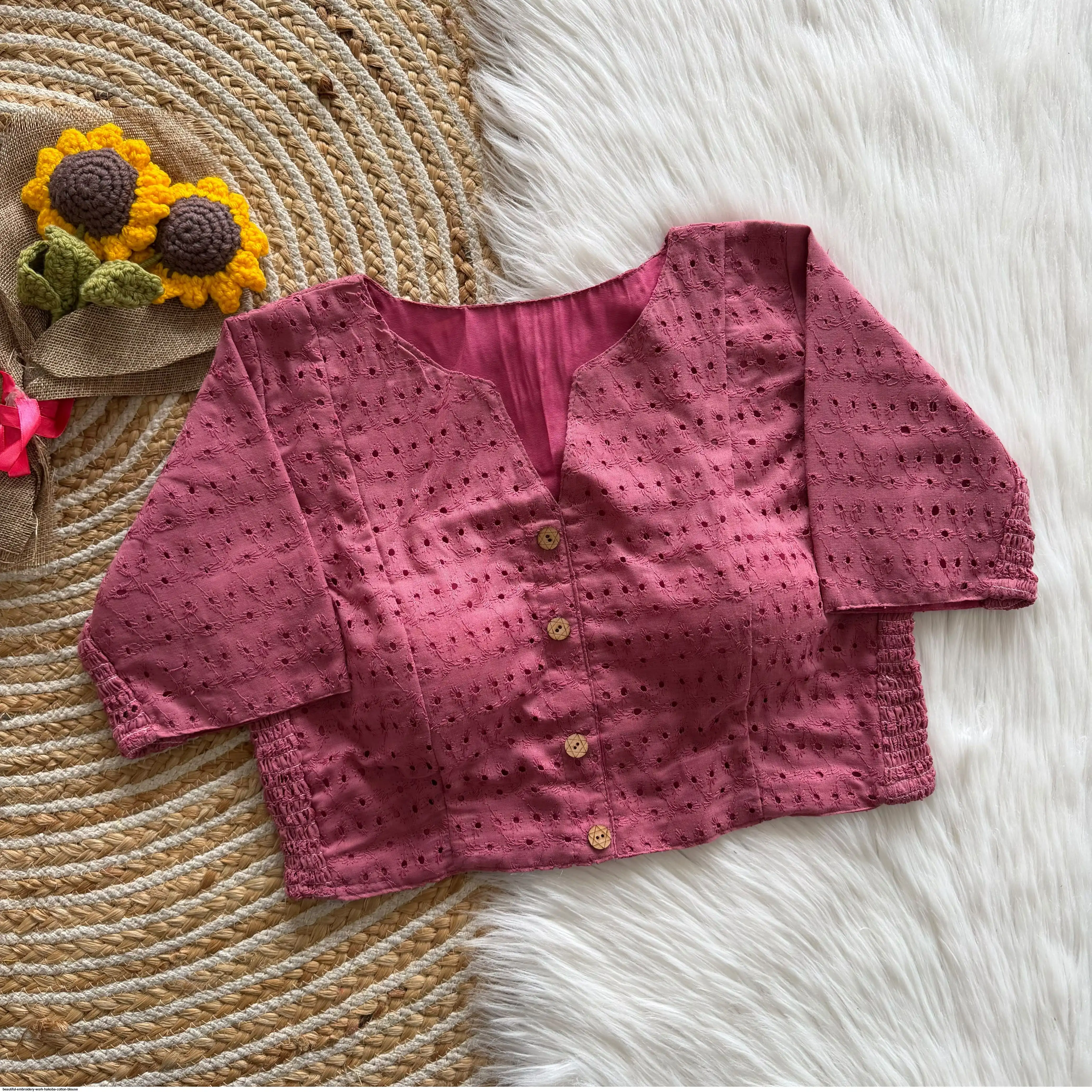 BEAUTIFUL EMBROIDERY WORK HAKOBA COTTON BLOUSE 2