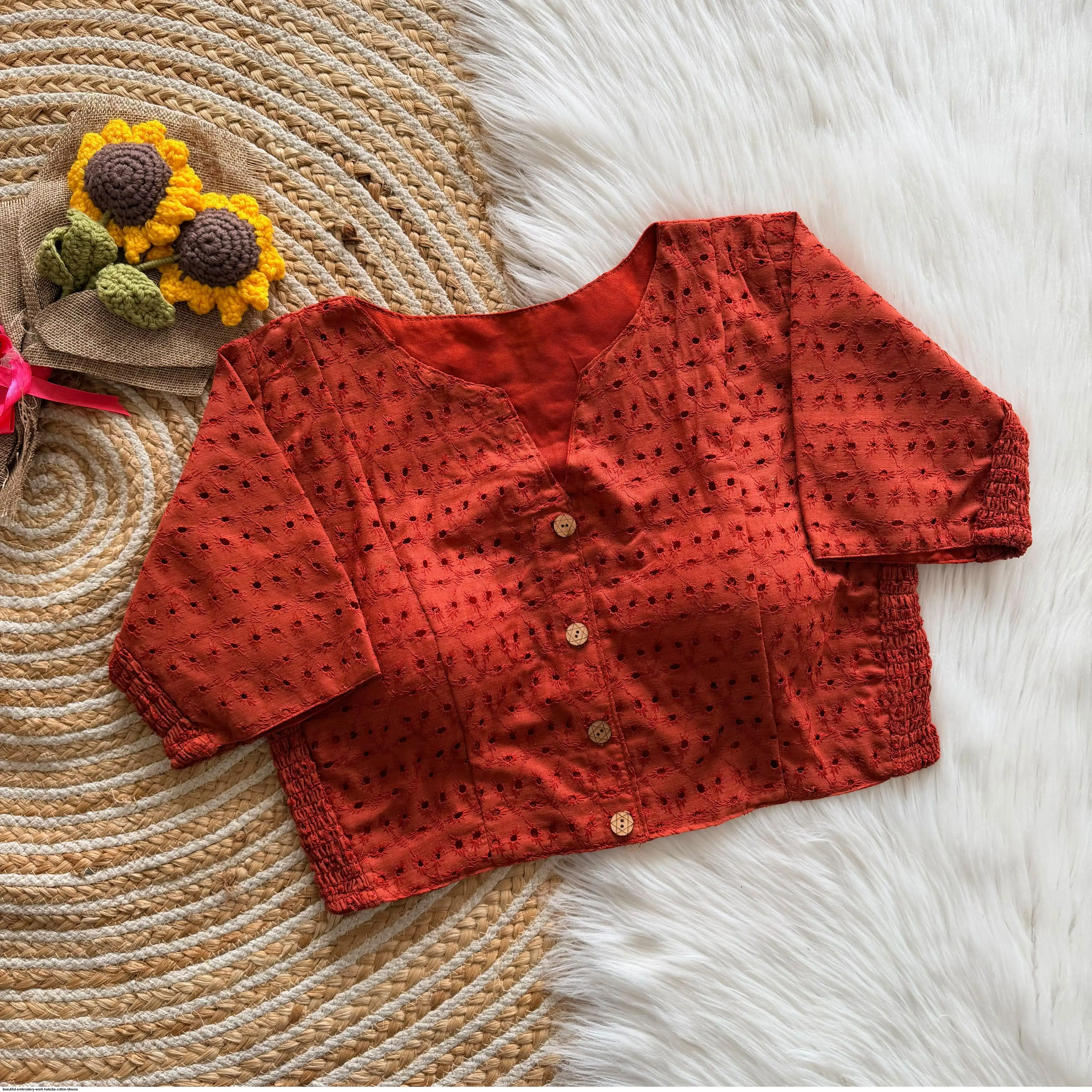 BEAUTIFUL EMBROIDERY WORK HAKOBA COTTON BLOUSE 4