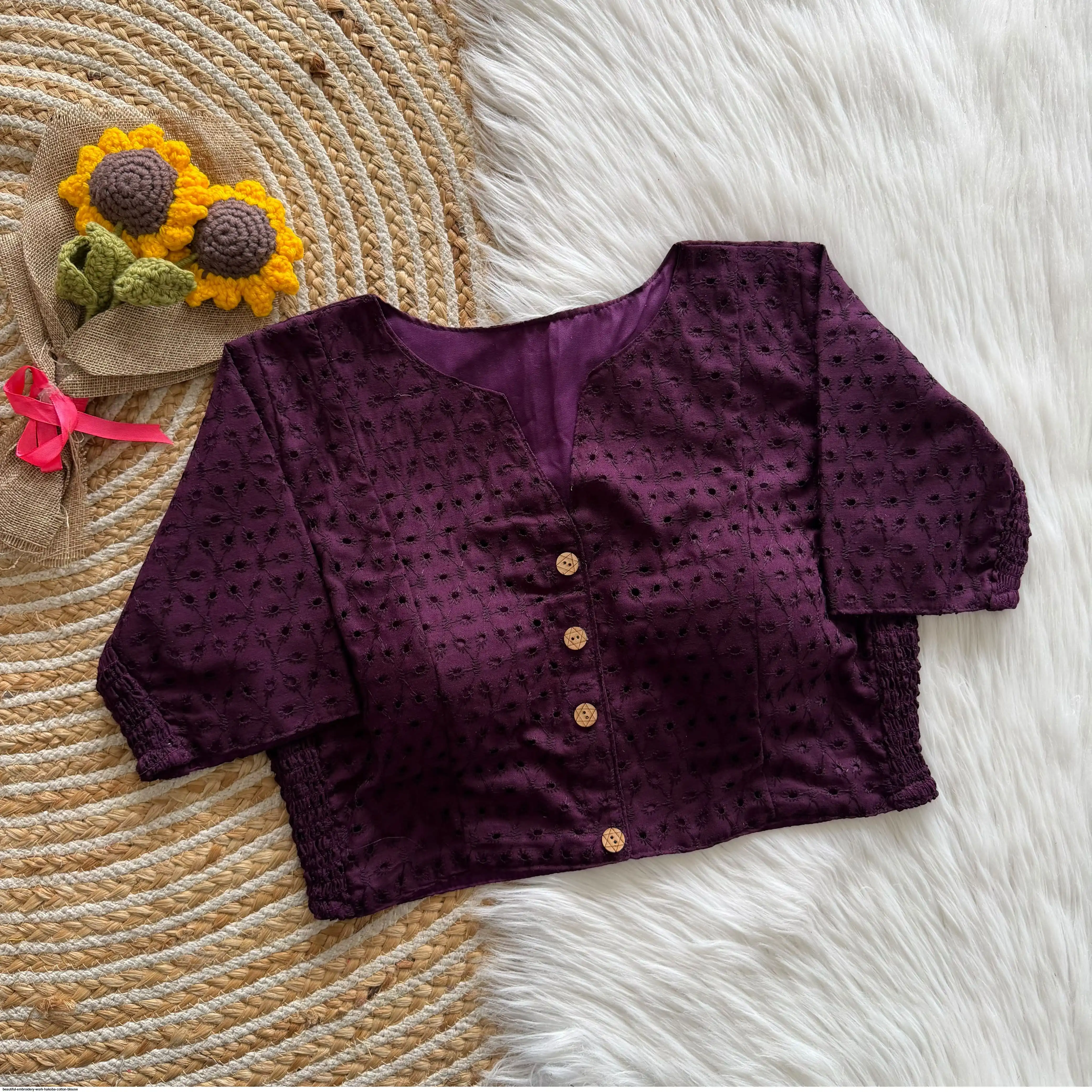BEAUTIFUL EMBROIDERY WORK HAKOBA COTTON BLOUSE 3