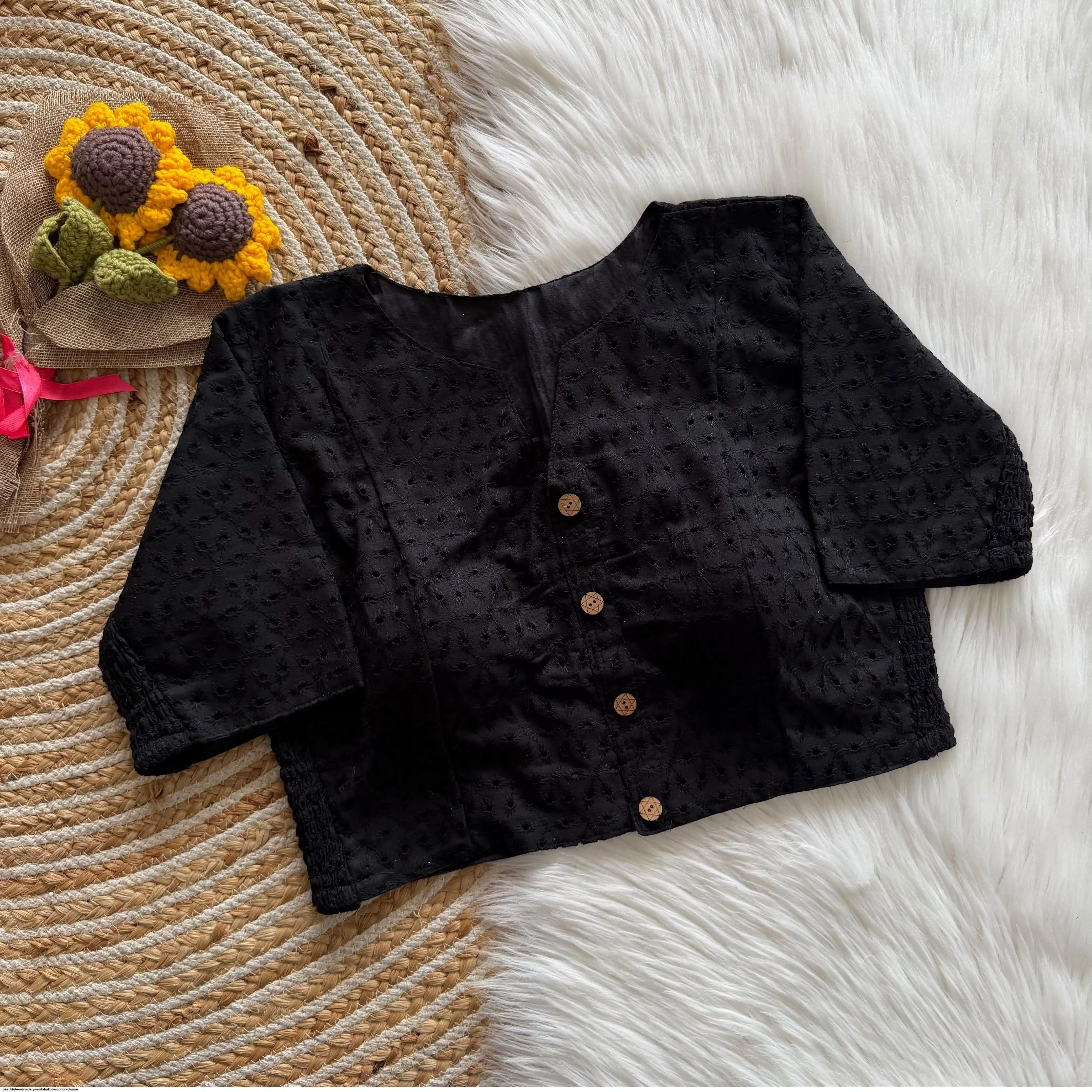 BEAUTIFUL EMBROIDERY WORK HAKOBA COTTON BLOUSE 5