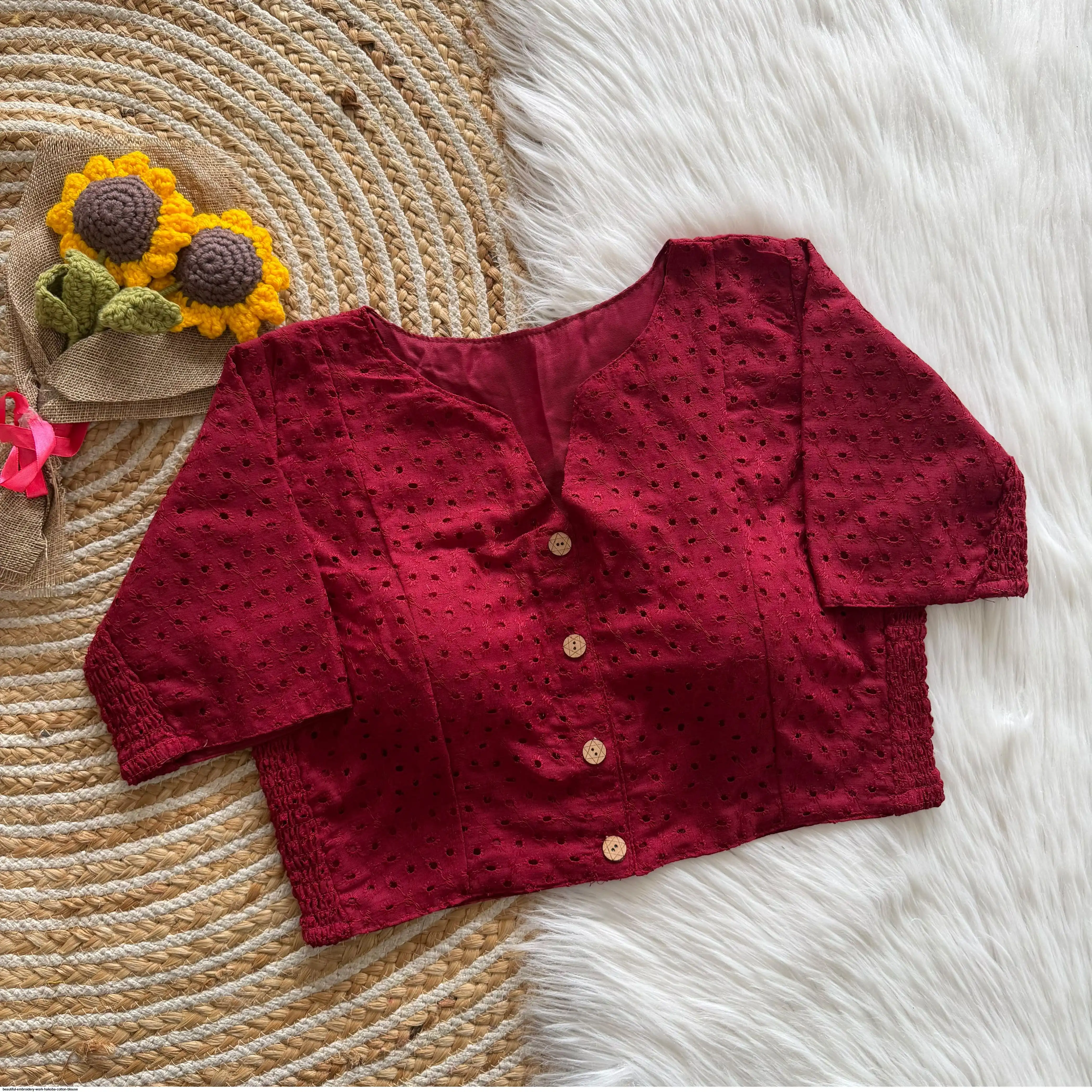 BEAUTIFUL EMBROIDERY WORK HAKOBA COTTON BLOUSE 6