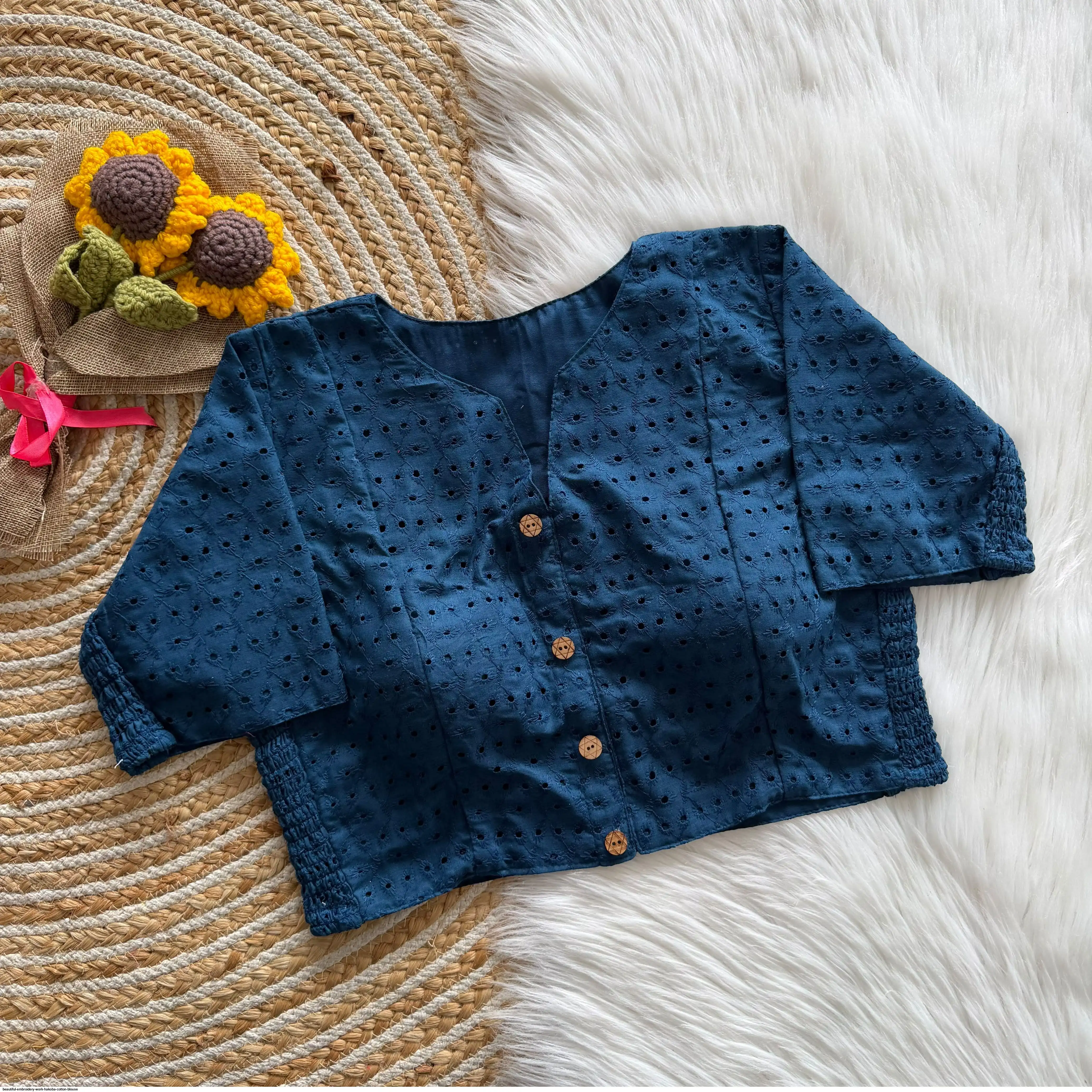 BEAUTIFUL EMBROIDERY WORK HAKOBA COTTON BLOUSE 7