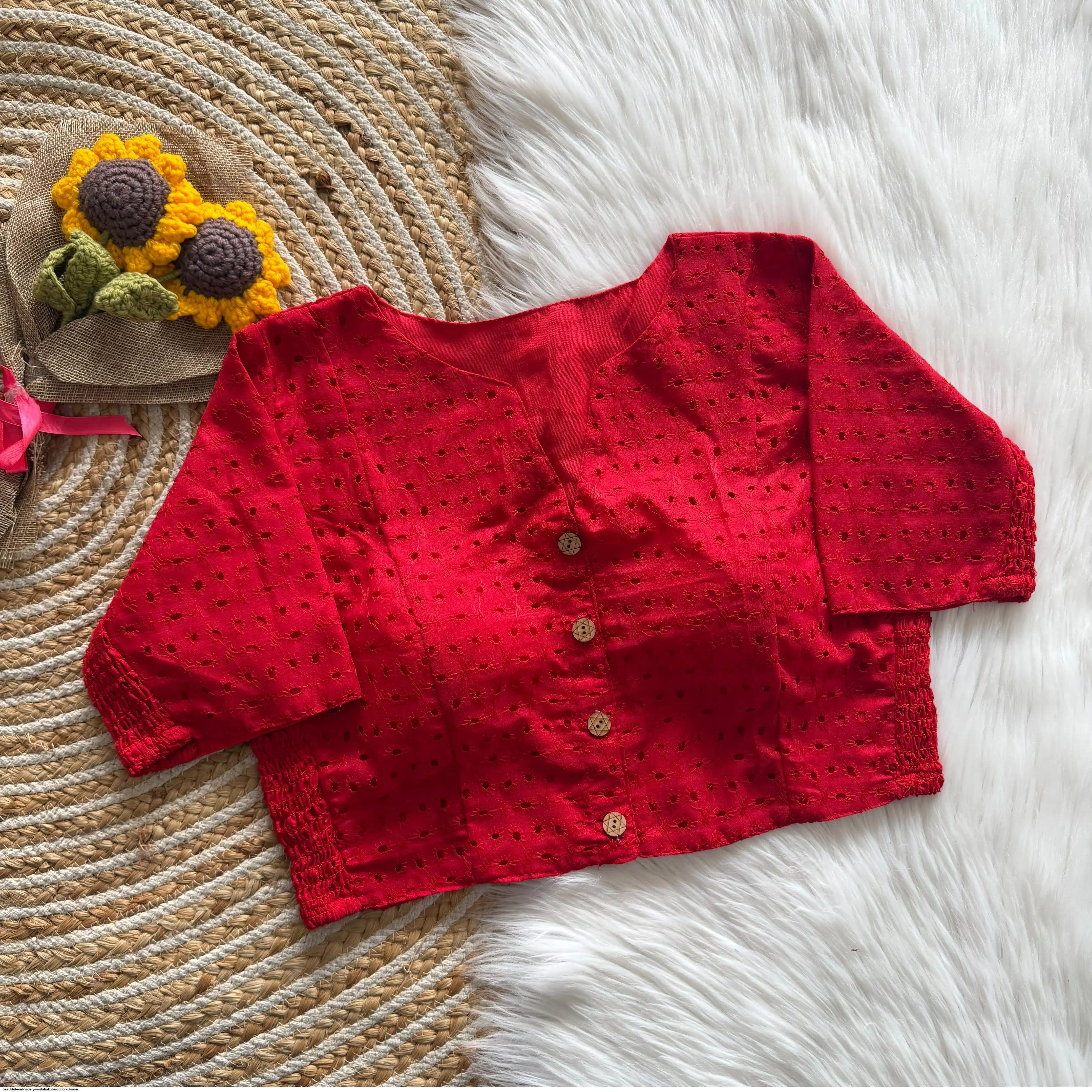 BEAUTIFUL EMBROIDERY WORK HAKOBA COTTON BLOUSE 8