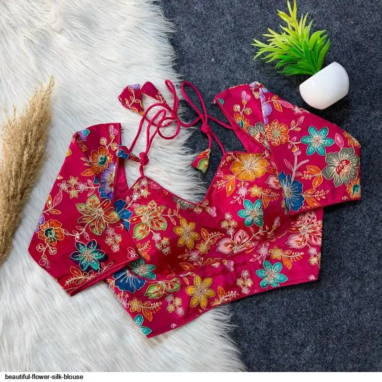 BEAUTIFUL FLOWER SILK BLOUSE B