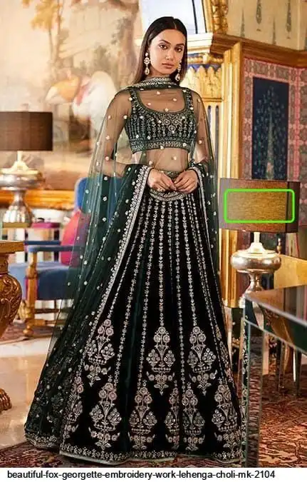 BEAUTIFUL FOX GEORGETTE EMBROIDERY WORK LEHENGA CHOLI MK 2104