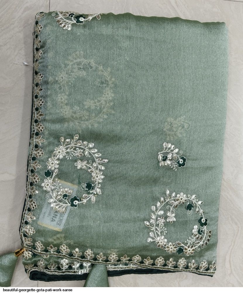 BEAUTIFUL GEORGETTE GOTA PATI WORK SAREE