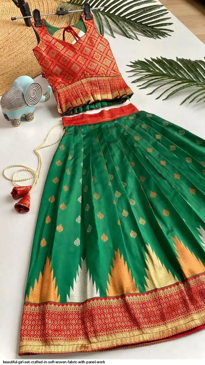 BEAUTIFUL GIRL SET CRAFTED IN SOFT WOVEN FABRIC WITH PANEL WORK 2