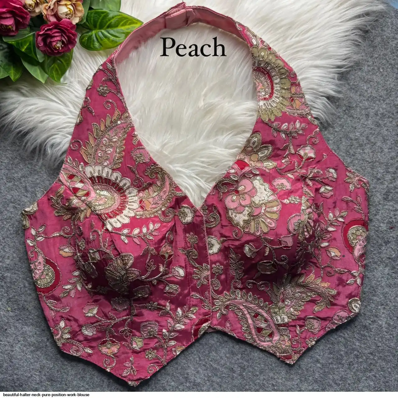 BEAUTIFUL HALTER NECK PURE POSITION WORK BLOUSE N