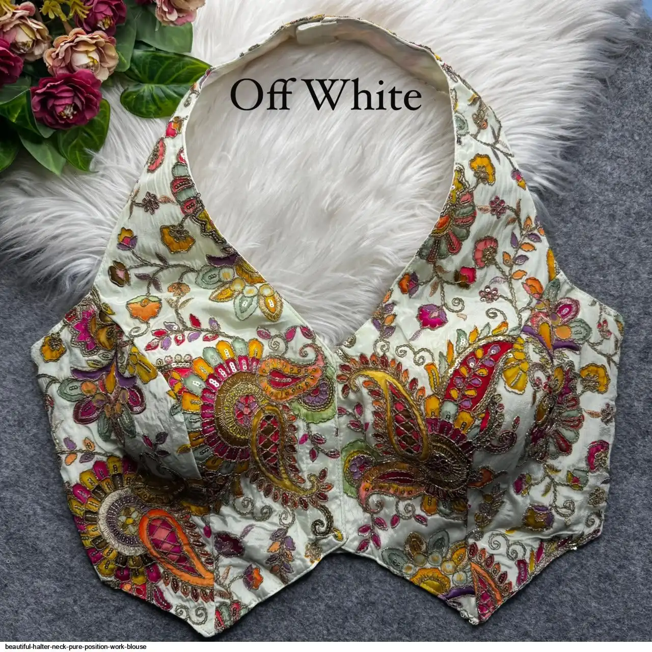 BEAUTIFUL HALTER NECK PURE POSITION WORK BLOUSE O