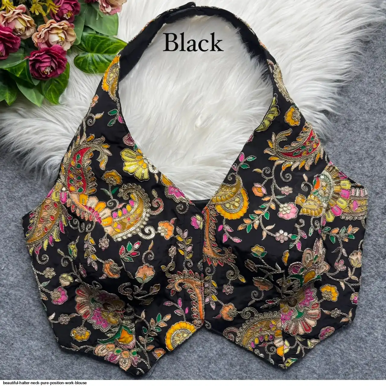 BEAUTIFUL HALTER NECK PURE POSITION WORK BLOUSE H