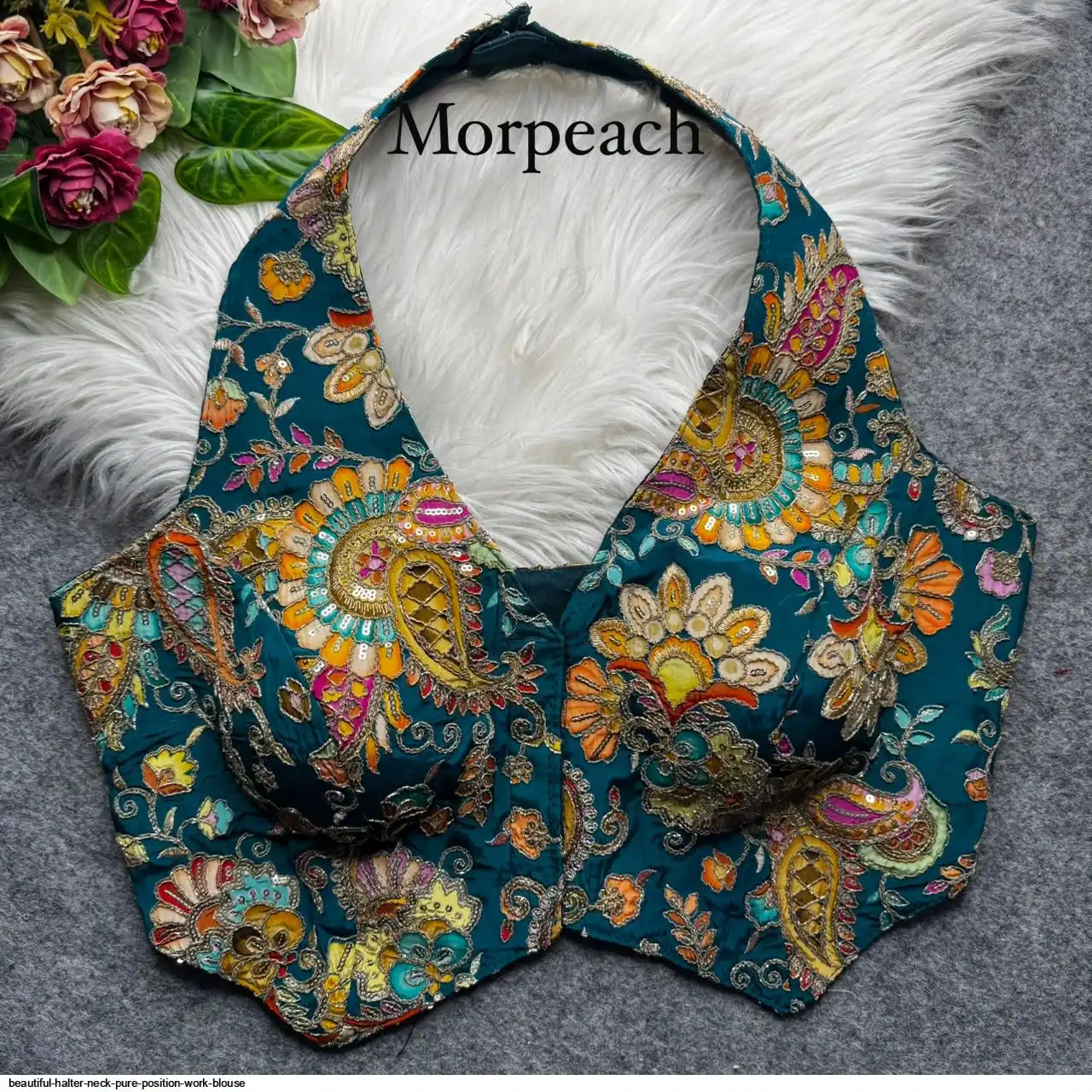 BEAUTIFUL HALTER NECK PURE POSITION WORK BLOUSE F