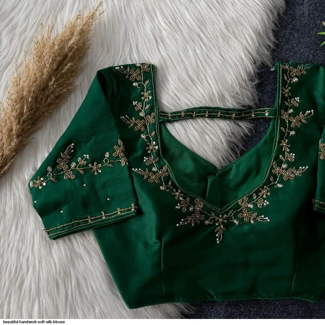 BEAUTIFUL HANDWORK SOFT SILK BLOUSE F