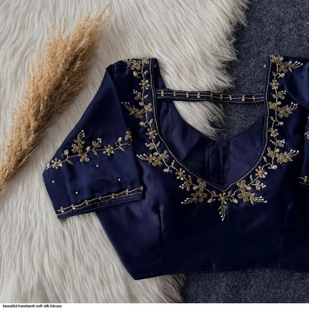 BEAUTIFUL HANDWORK SOFT SILK BLOUSE B