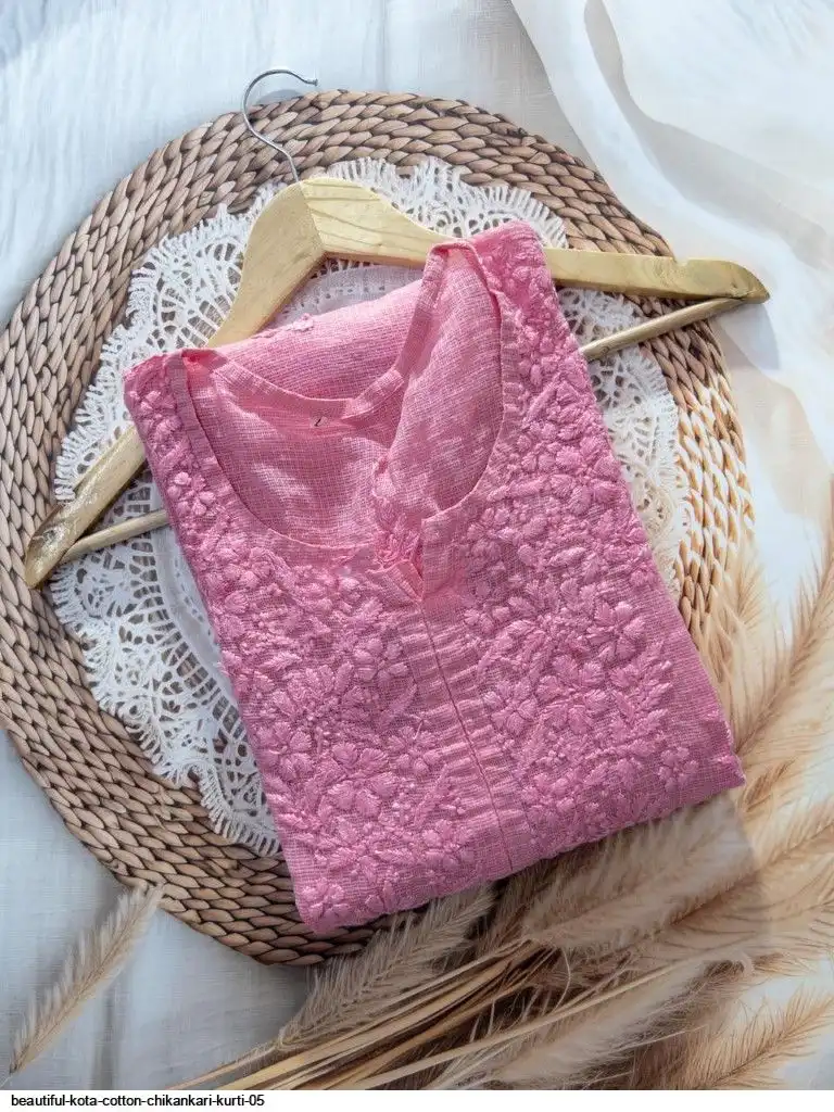 BEAUTIFUL KOTA COTTON CHIKANKARI KURTI 05
