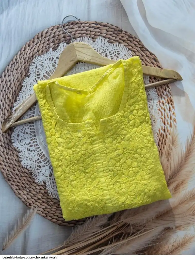 BEAUTIFUL KOTA COTTON CHIKANKARI KURTI