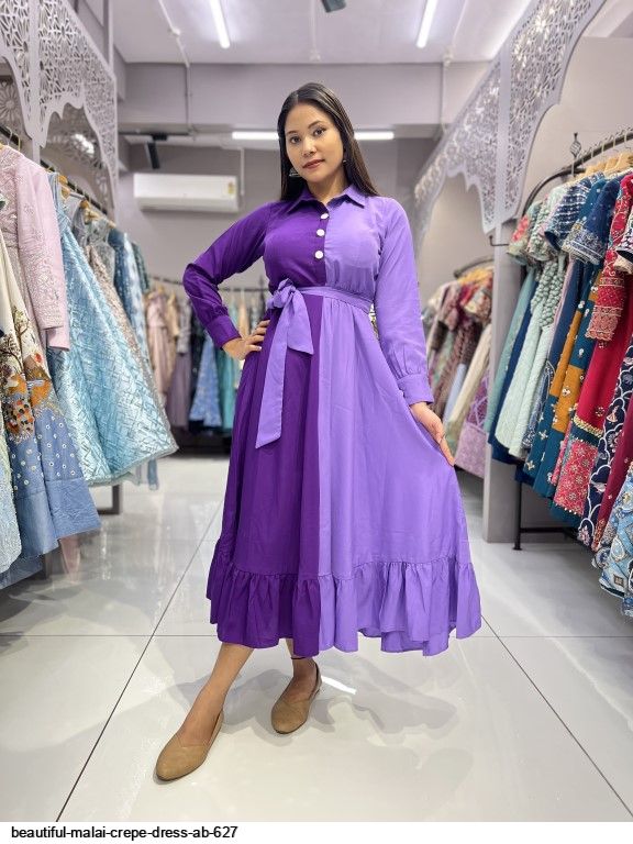BEAUTIFUL MALAI CREPE DRESS AB 627