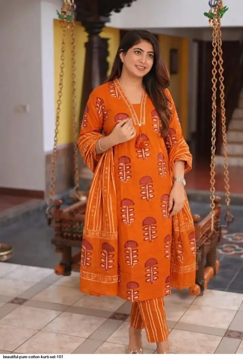 BEAUTIFUL PURE COTTON KURTI SET 101 B
