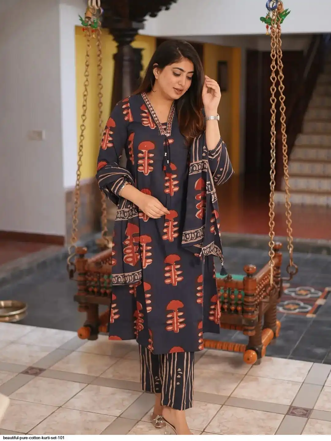 BEAUTIFUL PURE COTTON KURTI SET 101 A