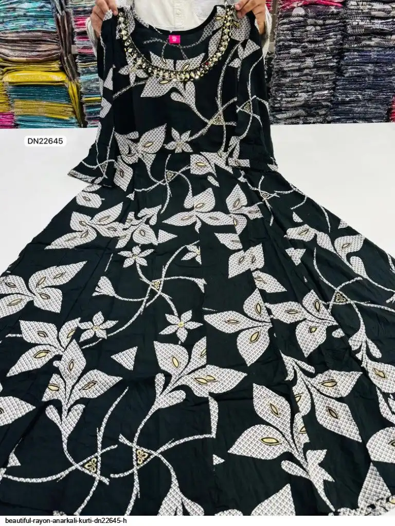 BEAUTIFUL RAYON ANARKALI KURTI DN22645 H