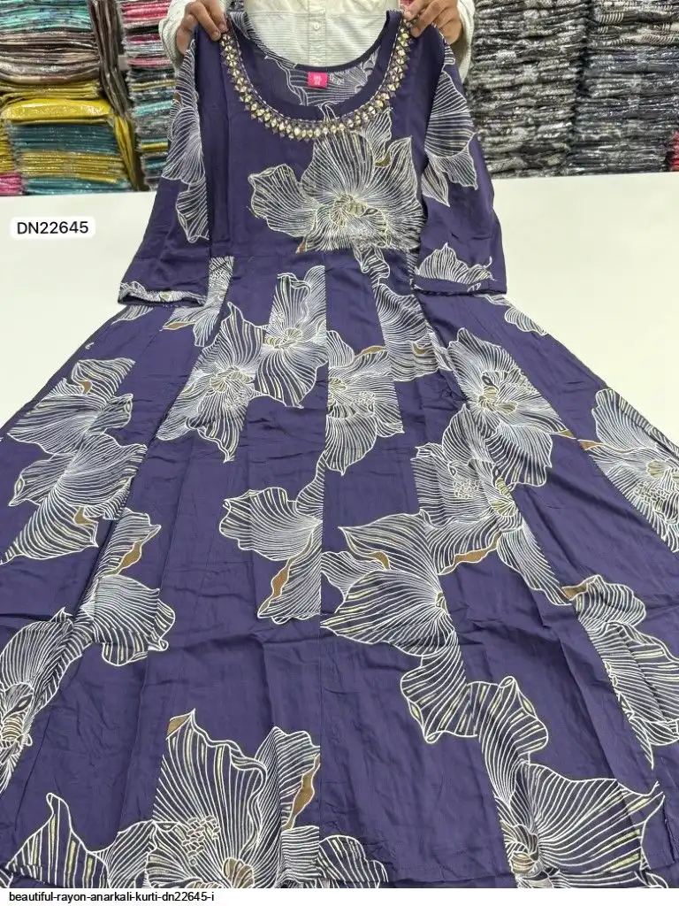 BEAUTIFUL RAYON ANARKALI KURTI DN22645 I