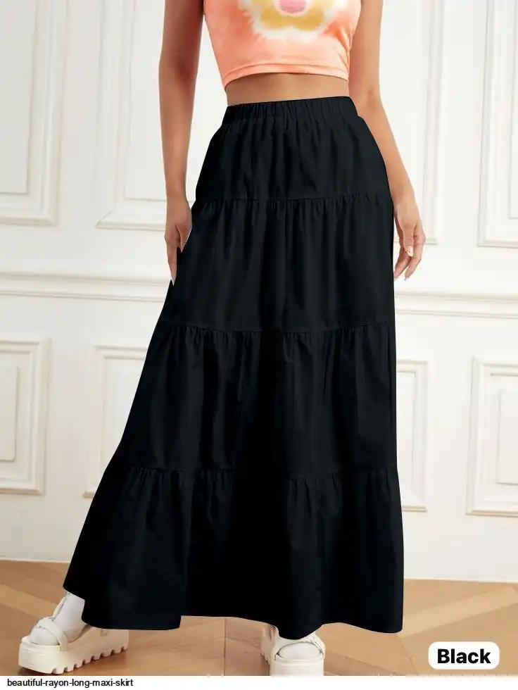 BEAUTIFUL RAYON LONG MAXI SKIRT 2