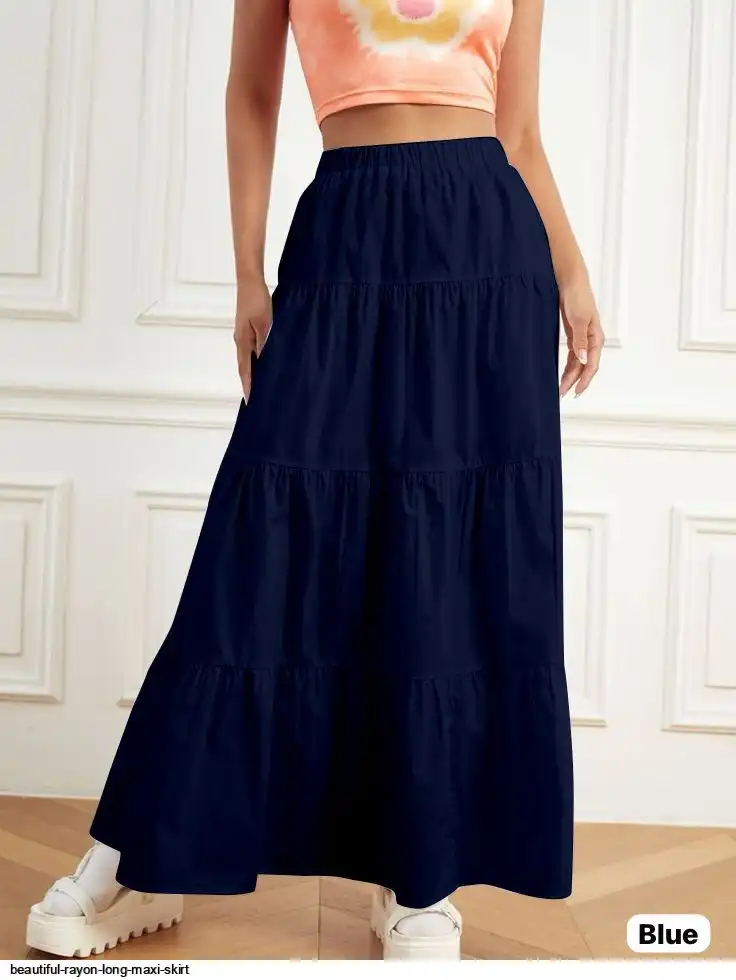 BEAUTIFUL RAYON LONG MAXI SKIRT 4