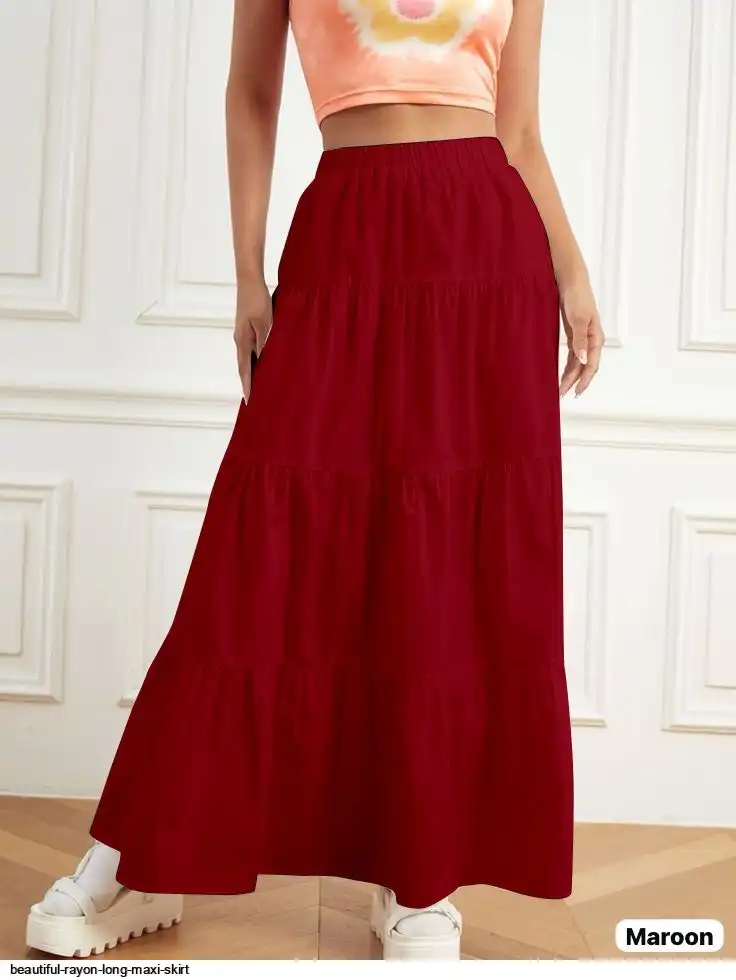 BEAUTIFUL RAYON LONG MAXI SKIRT 5