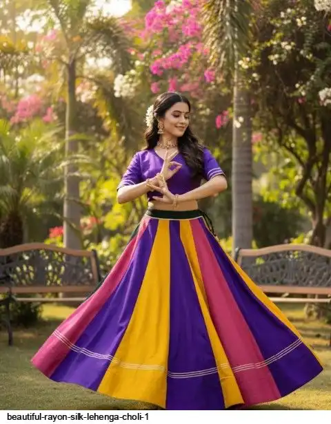 BEAUTIFUL RAYON SILK LEHENGA CHOLI 1