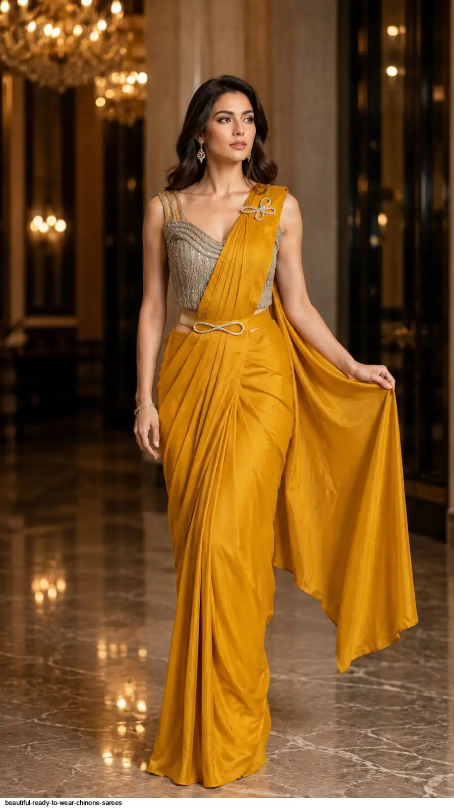 BEAUTIFUL READY TO WEAR CHINONE SAREES D