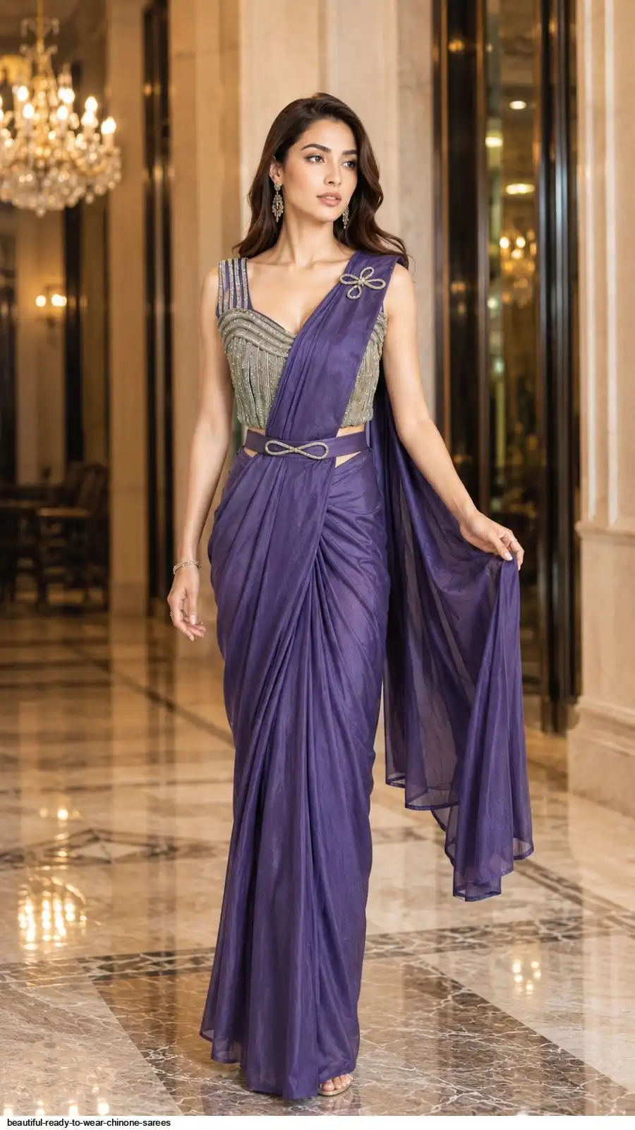 BEAUTIFUL READY TO WEAR CHINONE SAREES E